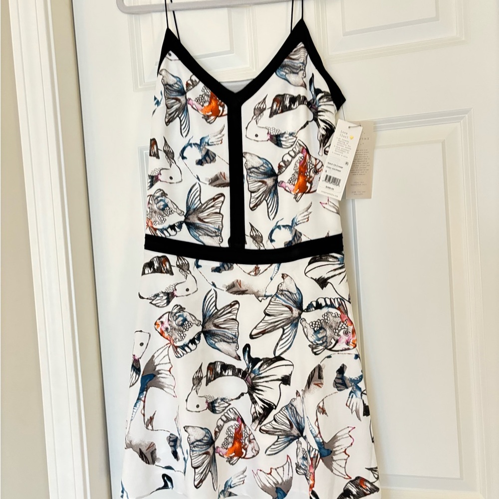 NWT mini spaghetti strap koi print dress